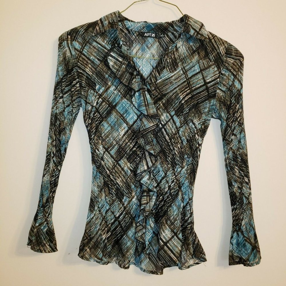 Apt. 9 women's top blouse size S ruffles sheer